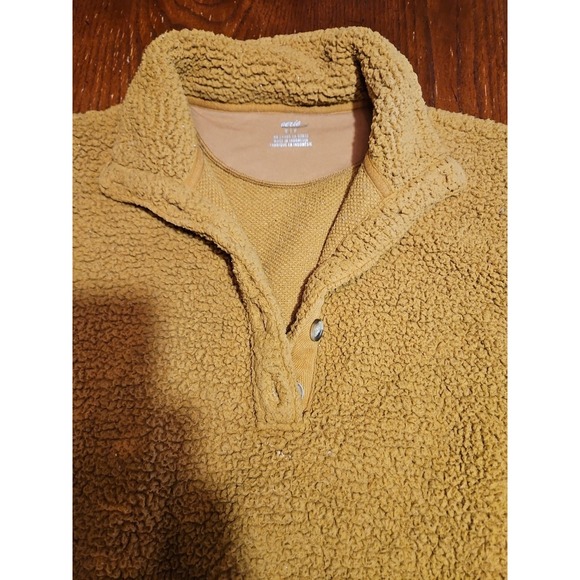 Aerie Womens Small Sherpa Oversized‎ Pullover Jacket Mock Neck Pockets (A609) - Picture 4 of 8